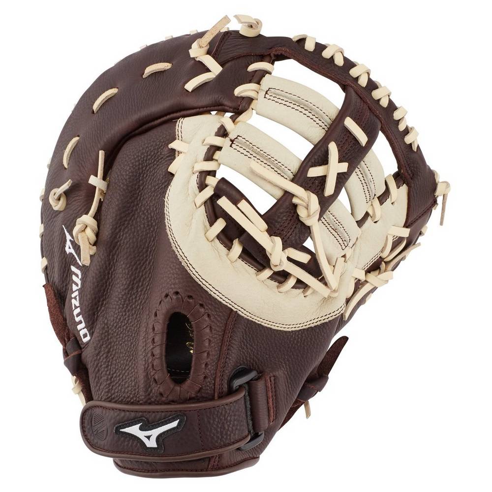 Panske Catchers Mitt Mizuno Franchise Series First Base 12.5" Baseball Káva/Strieborne Vypredaj PYIX
